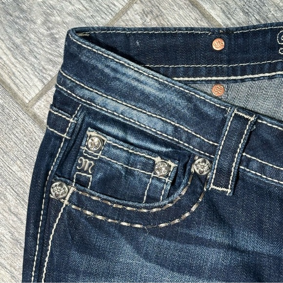 MISS ME Lace & Rhinestone Low Rise Signature Straight Leg Jeans 29 - Picture 3 of 14